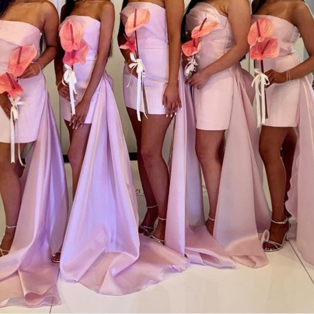 Elegant Pink Strapless Dress